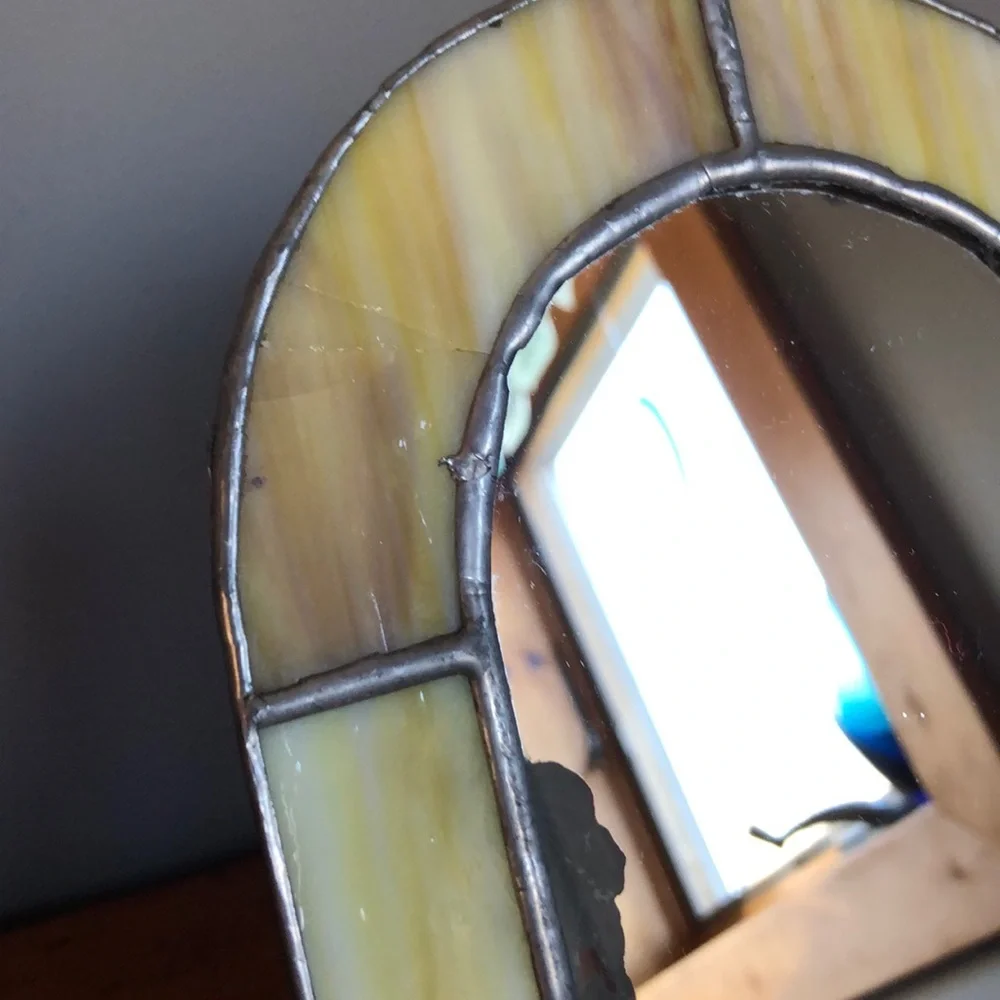 Vintage Stained Glass Vanity Mirror